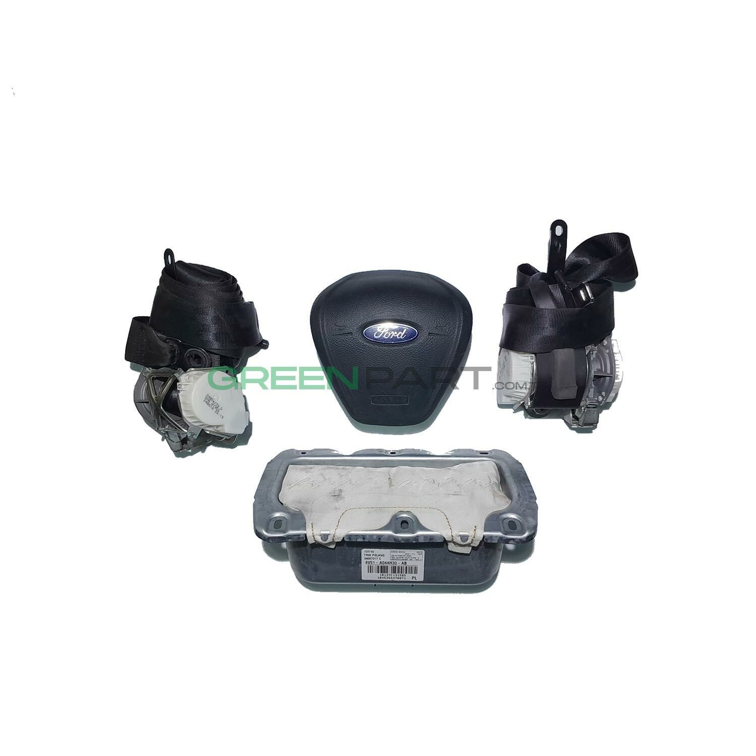 2009-2012 FORD FİESTA ÖN 2 AİRBAG VE ÖN 2 KEMER TAKIM (8V51 A042B85 - 8V51 A044H30)