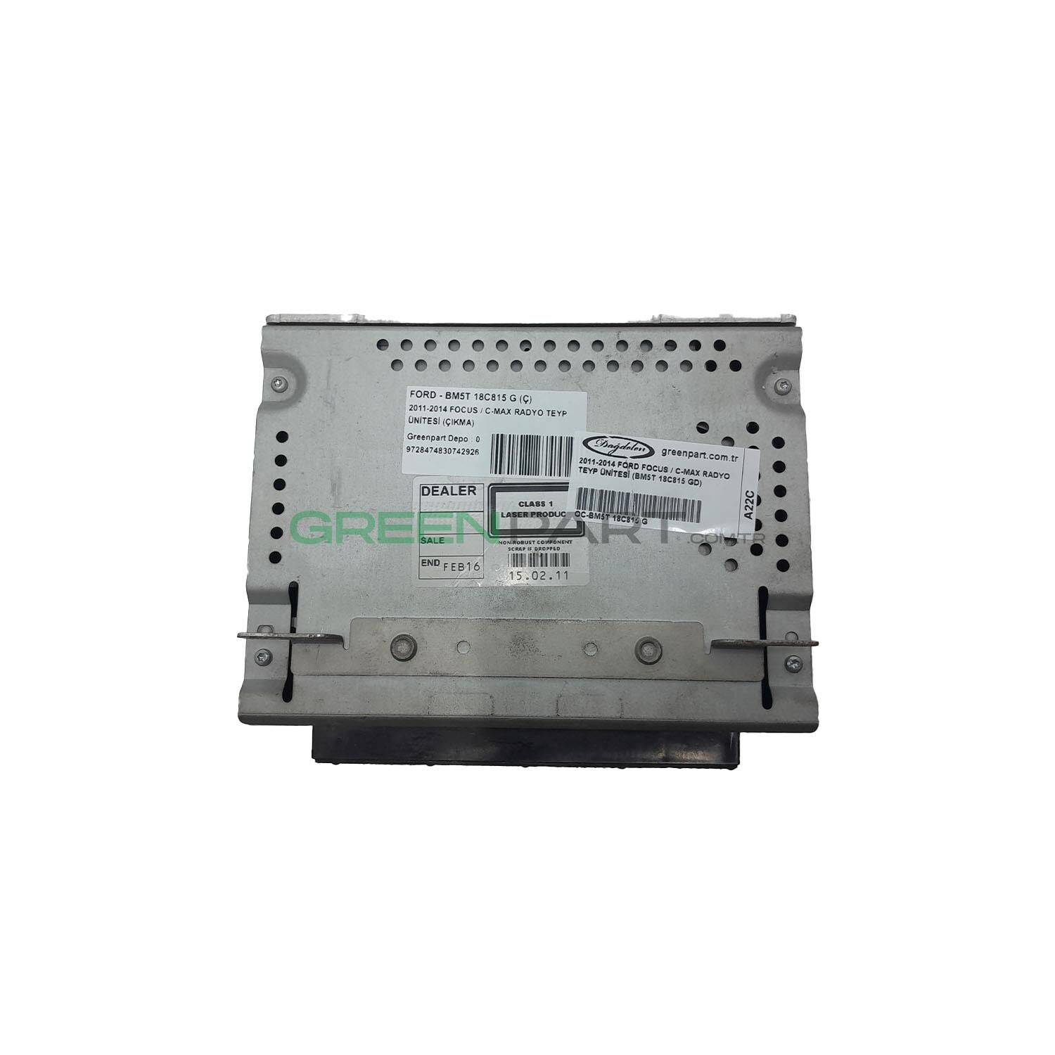 2011-2014 Ford Focus / C-Max Radyo Teyp Ünitesi (Bm5T 18C815 Gd)